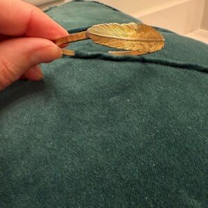 Anthropologie Gold Feather Cuff Bracelet